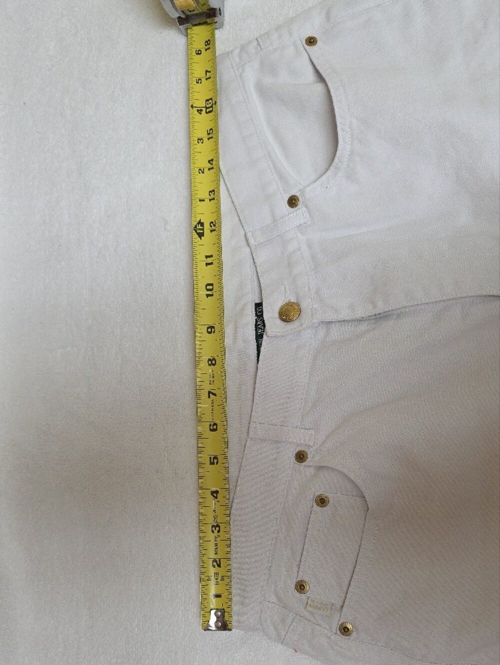 Lauren Ralph Lauren White Crop Jeans with Hand-Painted Floral Detail Waist 35 - Picture 6 of 7